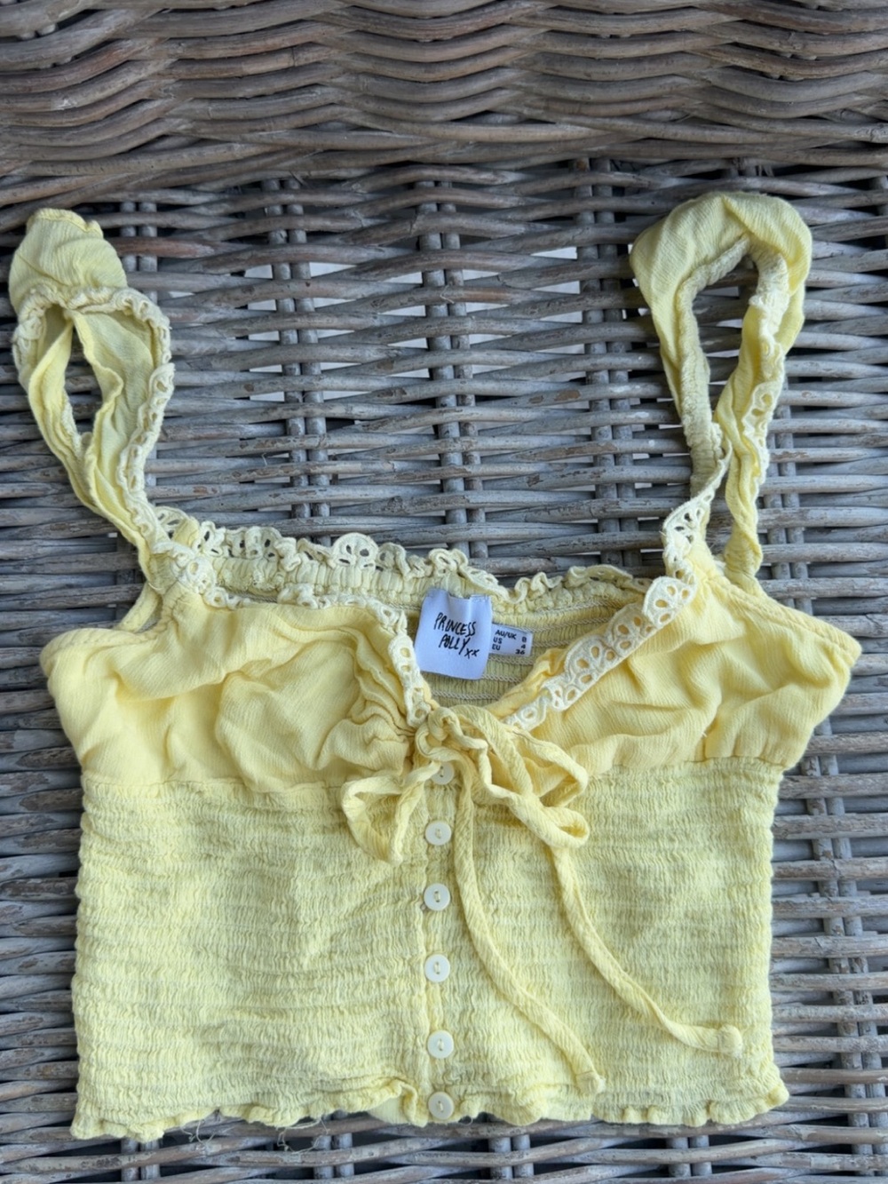 Princess Polly Pale Yellow Top